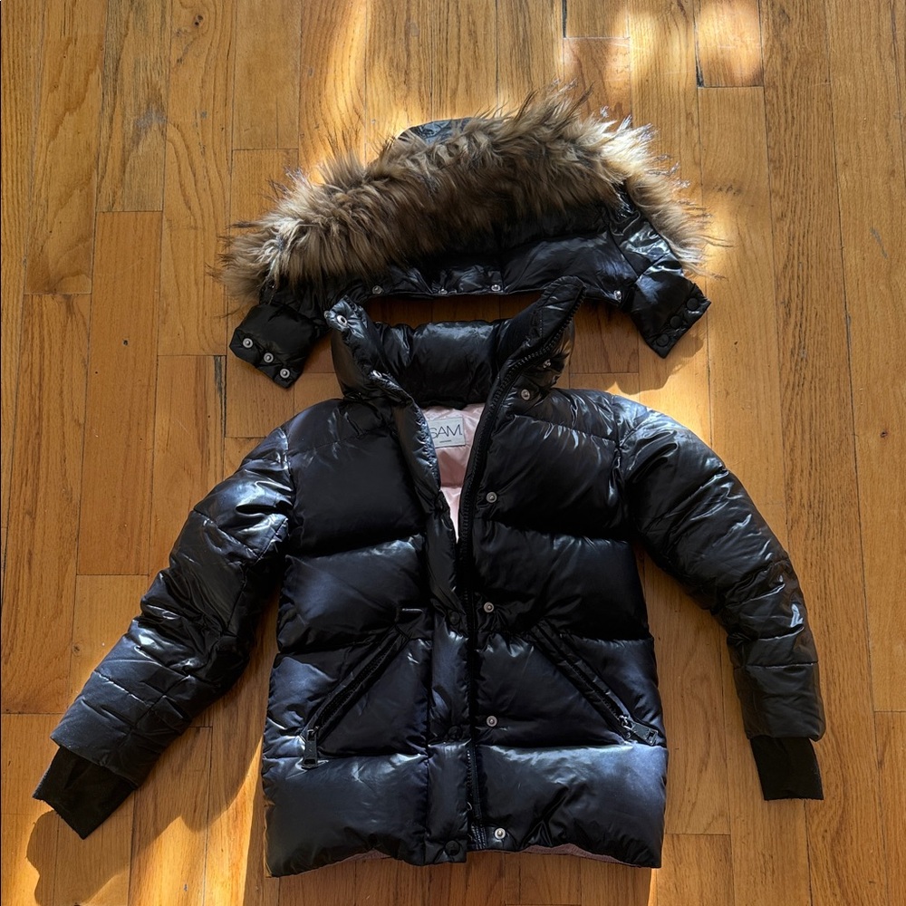 SAM. Black and Pink Lined Jacket